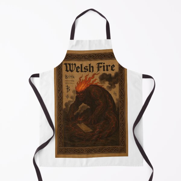 Item preview, Welsh Fire – Flaming Titan | Fantasy Bestiary Parody Cricket Art designed and sold by WhisperFrame.