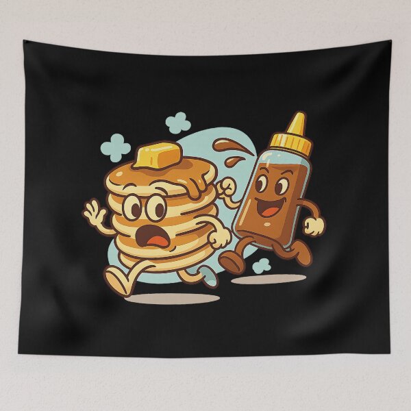 Item preview, Pancake Chase – Funny Cartoon Breakfast designed and sold by ArcadiaSilence.