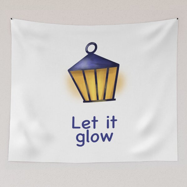 Item preview, Let It Glow – Cozy Lantern Winter Quote | Warm Holiday Lights Illustration designed and sold by KolLiArt.
