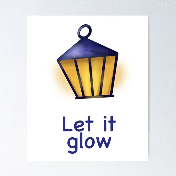 Item preview, Let It Glow – Cozy Lantern Winter Quote | Warm Holiday Lights Illustration designed and sold by KolLiArt.