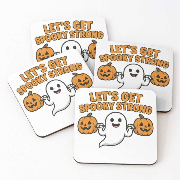 Item preview, Let’s Get Spooky Strong – Cute Ghost Halloween Gym Design designed and sold by EchoDimension.