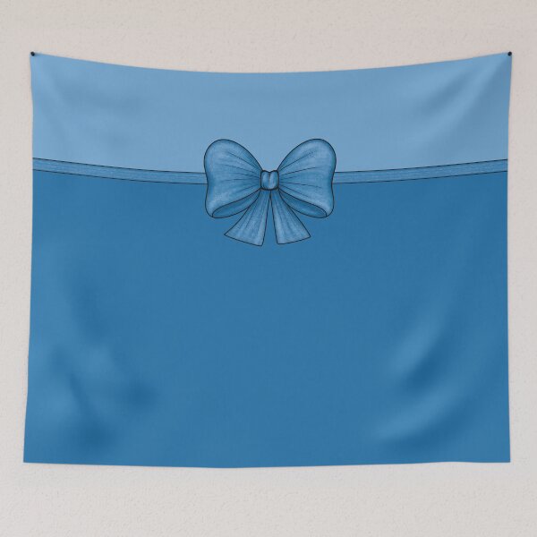 Item preview, Blue bow with ribbon dividing the background into light blue and deep blue designed and sold by Cherevan.
