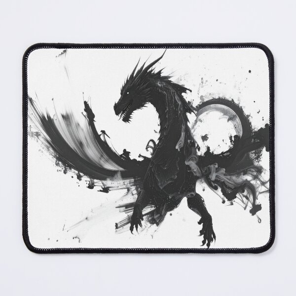 Item preview, Flying dragon smoky abstract black designed and sold by LiskoDesign.
