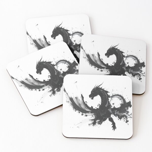 Item preview, Flying dragon smoky abstract black designed and sold by LiskoDesign.