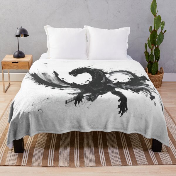 Item preview, Flying dragon smoky abstract black designed and sold by LiskoDesign.