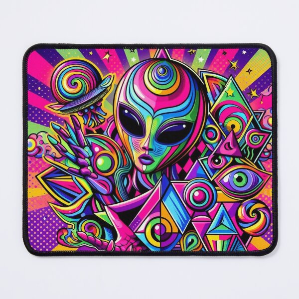 Item preview, colorful geometric decorative mystic alien designed and sold by Dogandesighn.