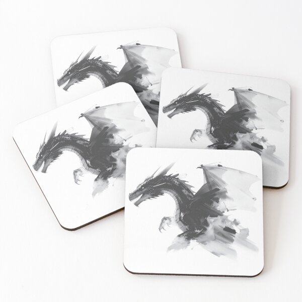Item preview, Dragon rising from smoke and ink, abstract designed and sold by LiskoDesign.