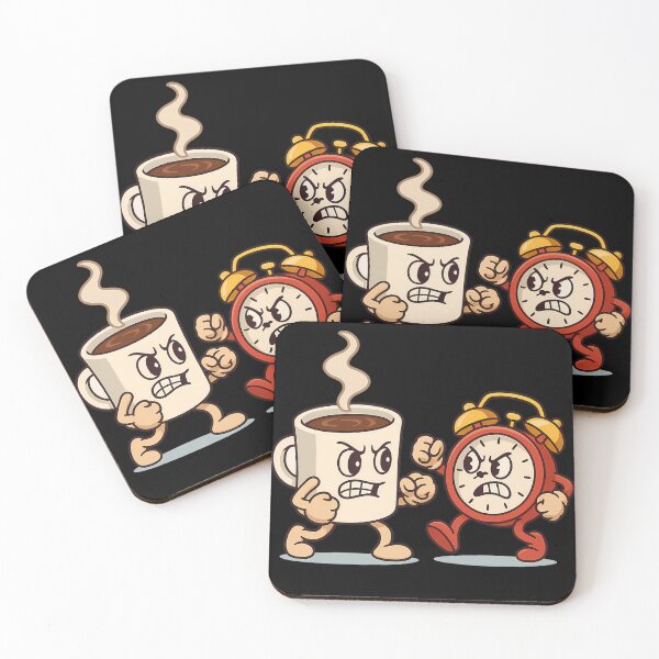 Item preview, Coffee vs Alarm – Cartoon Morning Battle designed and sold by ArcadiaSilence.