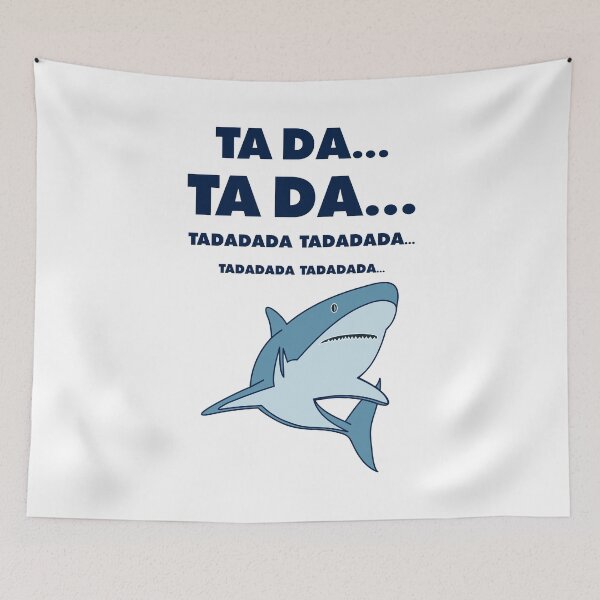 Item preview, TA DA... Soundtrack Joke & Great White Shark – Minimalist Movie Lover Design - Navy Text designed and sold by NiceHatHarry.