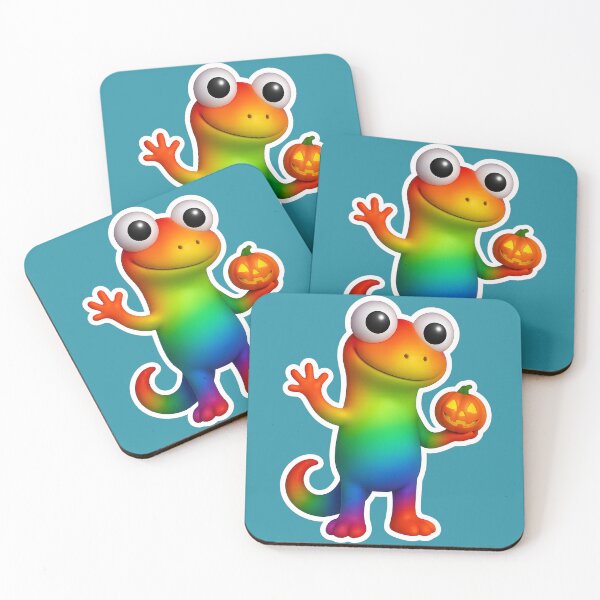 Item preview, Rainbow Lizard with Pumpkin designed and sold by FunnySignalStudio.