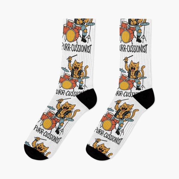 Item preview, Purr-cussionist Rock Cat Drummer designed and sold by SnappyPNG.