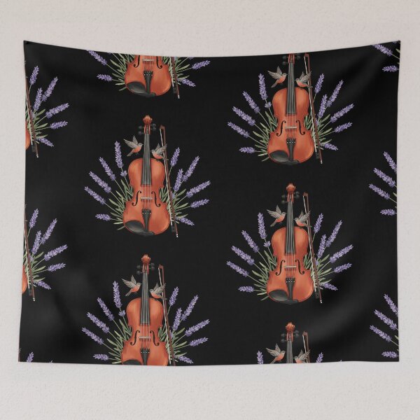 Item preview, Violin with Lavender Flowers designed and sold by TeeARTHY.
