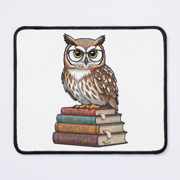 Item preview, Cute Owl with Glasses on Books designed and sold by shellle in the ocean.