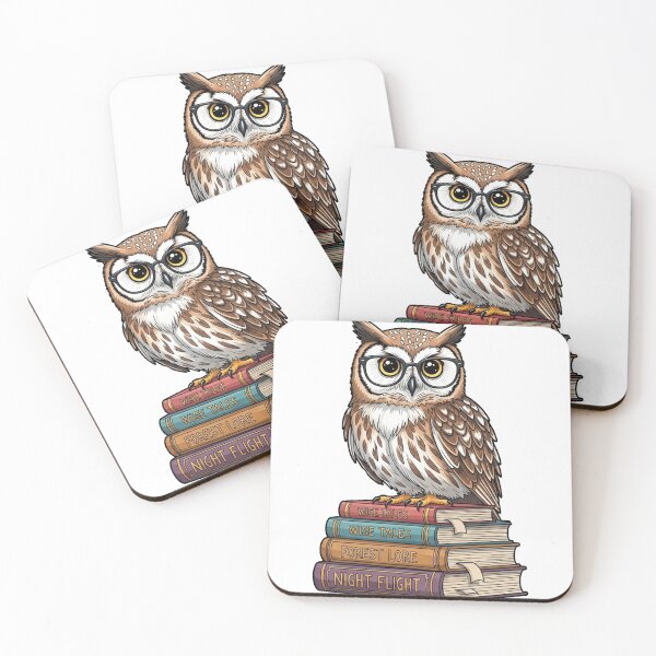 Item preview, Cute Owl with Glasses on Books designed and sold by shellle in the ocean.