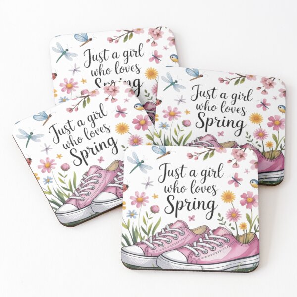 Item preview, Just a Girl Who Loves Spring – Cute Floral Converse Sneakers Design for Nature & Flower Lovers designed and sold by GemBob Creations.