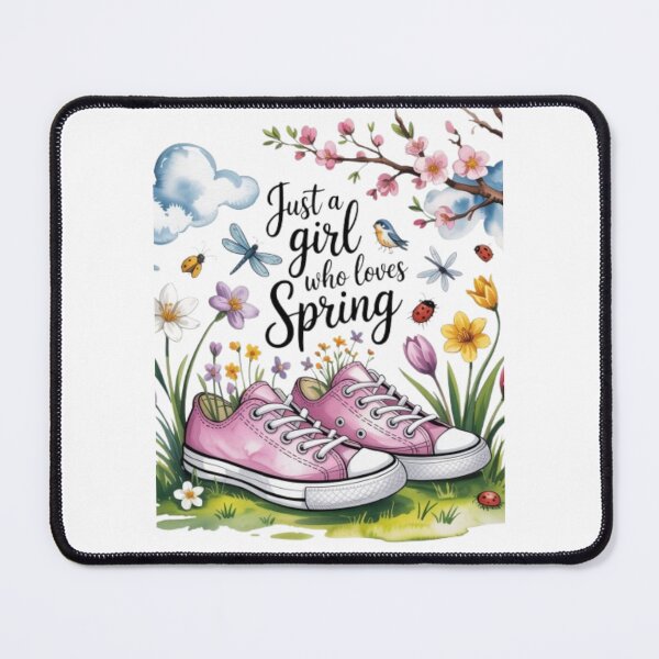Item preview, Just a Girl Who Loves Spring – Pink Converse Floral Sneaker Design for Nature & Flower Lovers designed and sold by GemBob Creations.