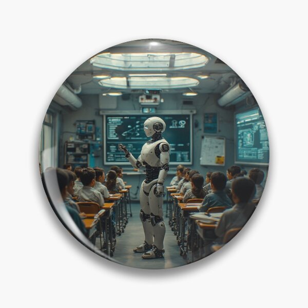 Artikelvorschau, KI-Roboter bei der Arbeit entworfen und verkauft von TheDarkWardrobe.