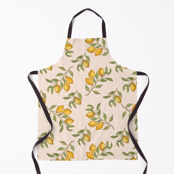 Item preview, Seamless watercolor pattern with lemons and leaves on a light background. Hand painted botanical print designed and sold by Grin Katalina Floral Patterns & Cozy Art.