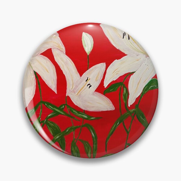 Item preview, Lirios blancos sobre rojo designed and sold by Ruth Breen Artwork .