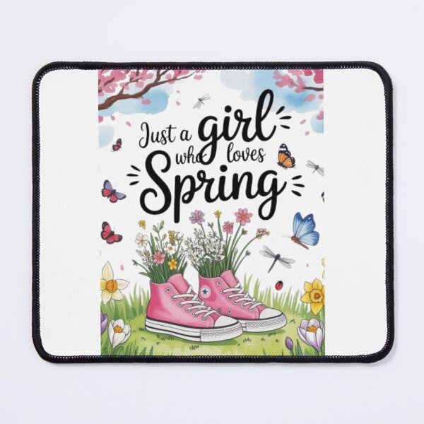 Item preview, Just a Girl Who Loves Spring – Pink Converse Sneakers with Flowers & Butterflies Nature Design designed and sold by GemBob Creations.