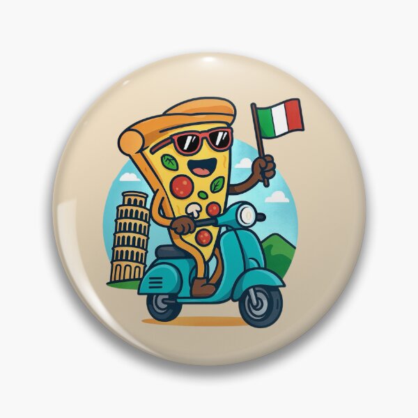 Item preview, Funny Italy Pizza Riding a Scooter designed and sold by Myra365Art.