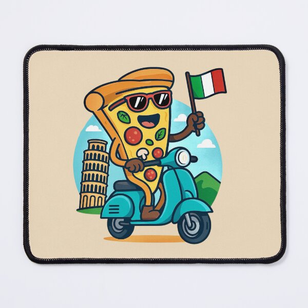 Item preview, Funny Italy Pizza Riding a Scooter designed and sold by Myra365Art.