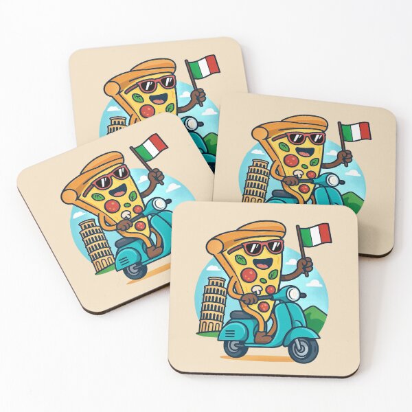 Item preview, Funny Italy Pizza Riding a Scooter designed and sold by Myra365Art.