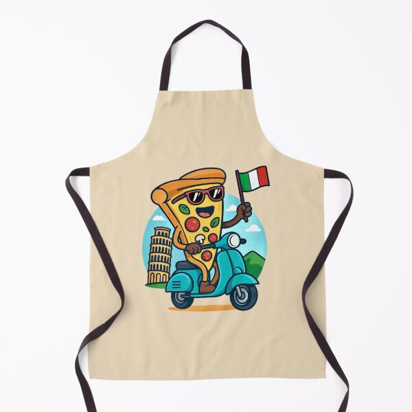Item preview, Funny Italy Pizza Riding a Scooter designed and sold by Myra365Art.