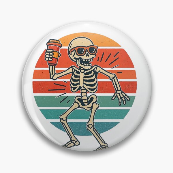 Item preview, Funny Dancing Skeleton with Sunglasses & Coffee | Retro Halloween, Funny Skeleton with Coffee Cup designed and sold by venavar.