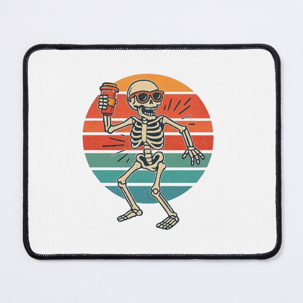 Item preview, Funny Dancing Skeleton with Sunglasses & Coffee | Retro Halloween, Funny Skeleton with Coffee Cup designed and sold by venavar.