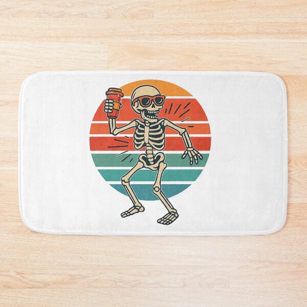Item preview, Funny Dancing Skeleton with Sunglasses & Coffee | Retro Halloween, Funny Skeleton with Coffee Cup designed and sold by venavar.