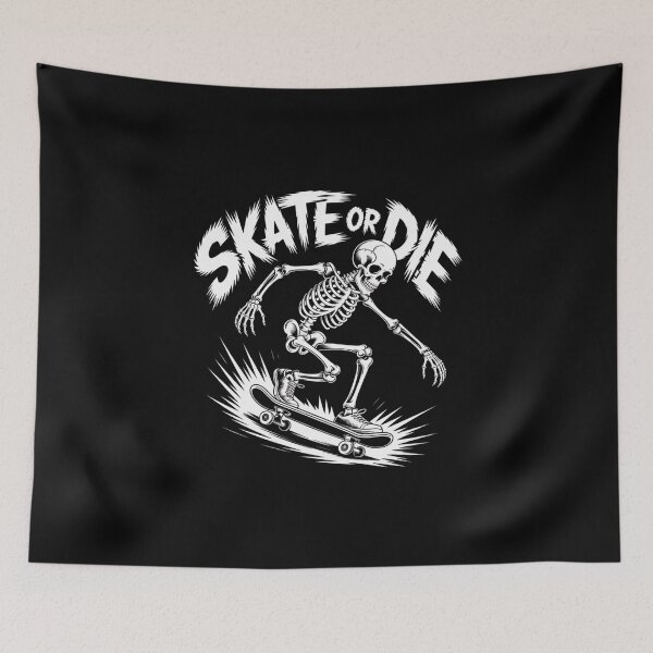Item preview, Skate or Die – Skeleton Skateboard Trick Graphic designed and sold by teevoxx.