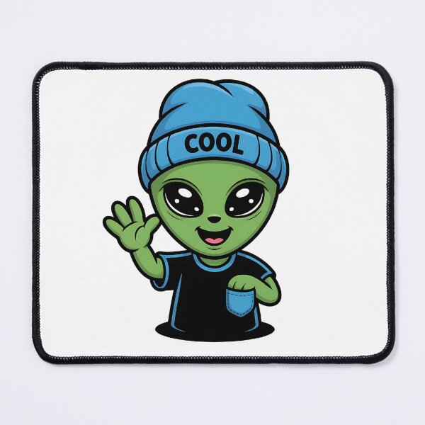 Item preview, Cool Alien in Beanie – Cute Extraterrestrial Design designed and sold by WanDee2025.