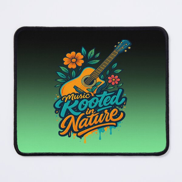 Item preview, Music Rooted in Nature | Graphic Crewneck Nature Guitar Tshirt designed and sold by skkyfaithArtz.