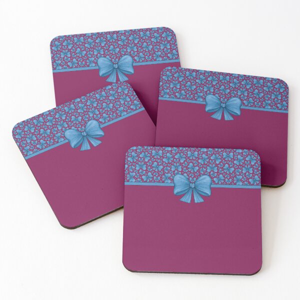 Item preview, Blue bow with a ribbon dividing it into a burgundy background with a pattern and without a pattern designed and sold by Cherevan.