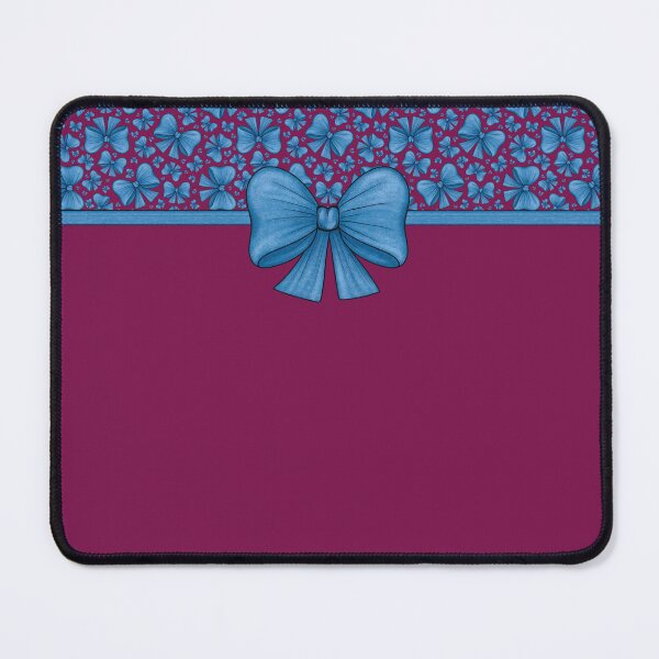 Item preview, Blue bow with a ribbon dividing it into a burgundy background with a pattern and without a pattern designed and sold by Cherevan.