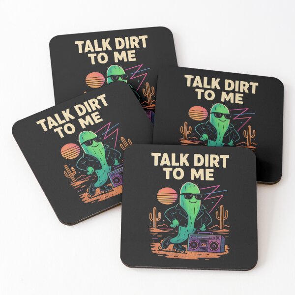 Item preview, Talk Dirt to Me – Retro Cactus with Boombox and Roller Skates designed and sold by teevoxx.