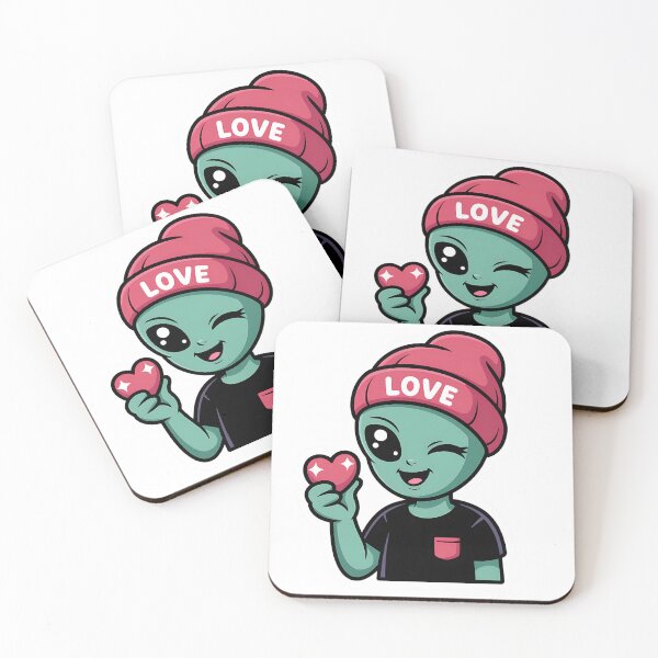 Item preview, Love Alien with Heart – Kawaii Extraterrestrial designed and sold by WanDee2025.