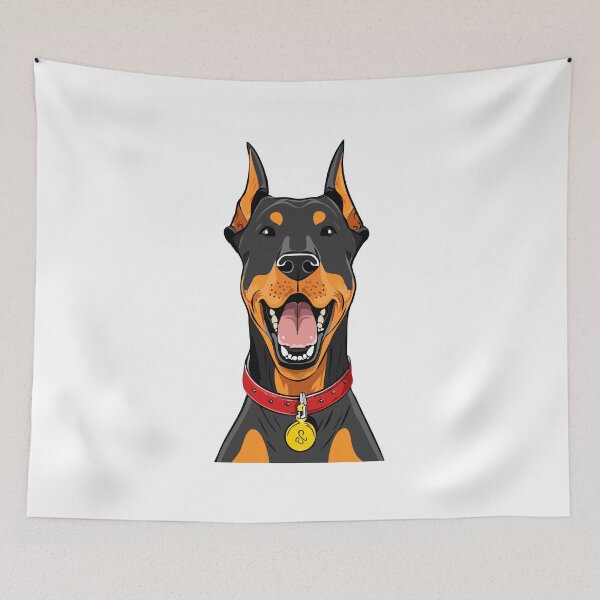 Item preview, Portraits of a head Doberman dog front view, Illustration of gorgeous fierce doberman dog, doberman pinscher, american doberman, dog doberman designed and sold by Danler.