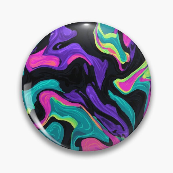 Item preview, Psychedelic Neon Abstract Pattern – Colorful Fluid Art on Black Background designed and sold by LoomisDreams.