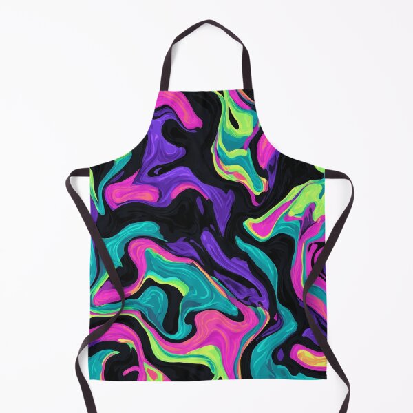 Item preview, Psychedelic Neon Abstract Pattern – Colorful Fluid Art on Black Background designed and sold by LoomisDreams.