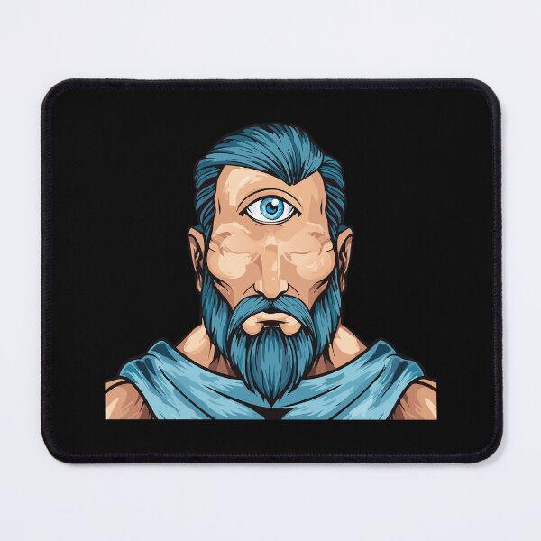 Item preview, Cyclop Monster Creature one-eyed giant, greek mythology giant titan cyclops, A terrifying close-up of a cyclops monster's head, featuring a single, intensely glowing eye, designed and sold by Danler.