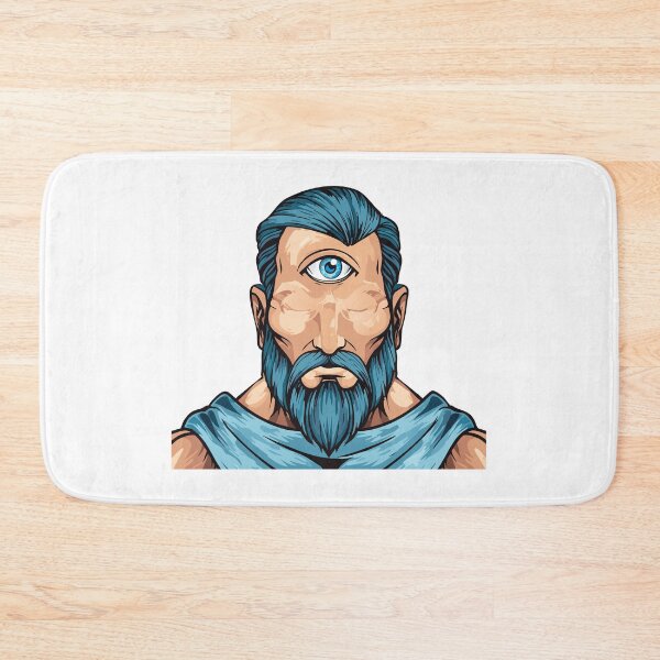 Item preview, Cyclop Monster Creature one-eyed giant, greek mythology giant titan cyclops, A terrifying close-up of a cyclops monster's head, featuring a single, intensely glowing eye, designed and sold by Danler.