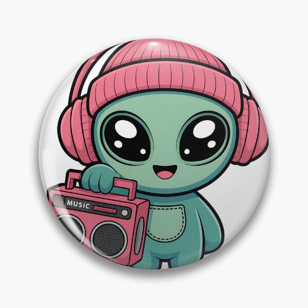 Item preview, Alien DJ with Radio – Kawaii Extraterrestrial Music Style designed and sold by WanDee2025.