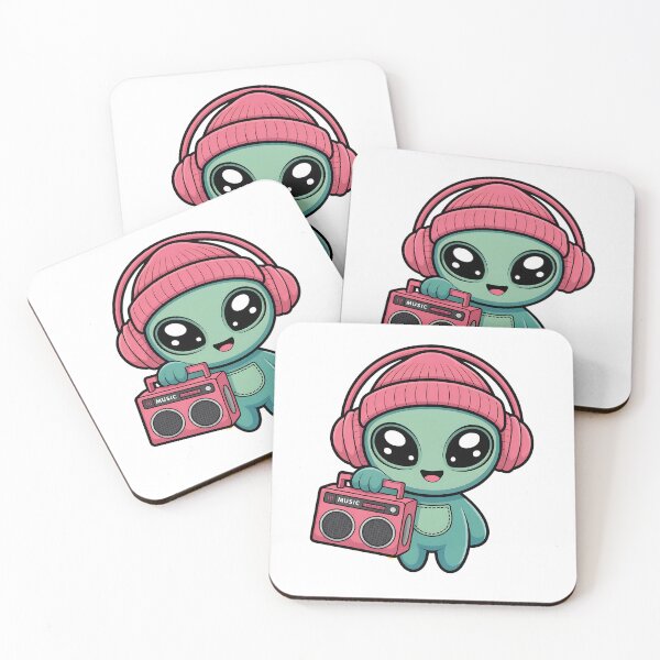 Item preview, Alien DJ with Radio – Kawaii Extraterrestrial Music Style designed and sold by WanDee2025.
