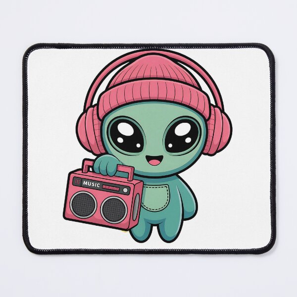 Item preview, Alien DJ with Radio – Kawaii Extraterrestrial Music Style designed and sold by WanDee2025.