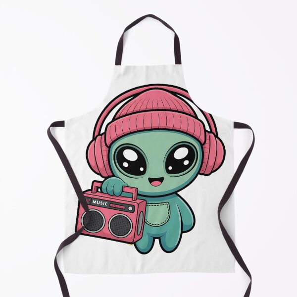 Item preview, Alien DJ with Radio – Kawaii Extraterrestrial Music Style designed and sold by WanDee2025.