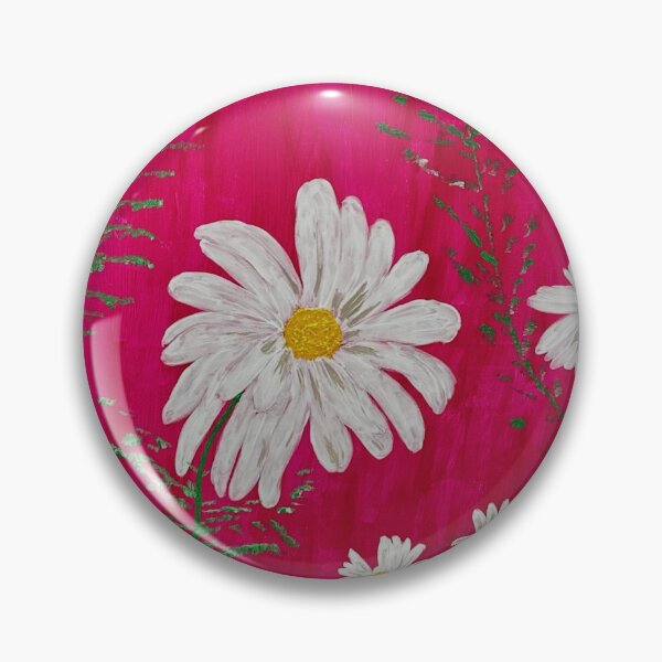 Aperçu de l'œuvre Marguerites sur fond rose créée et vendue par Ruth Breen Artwork .