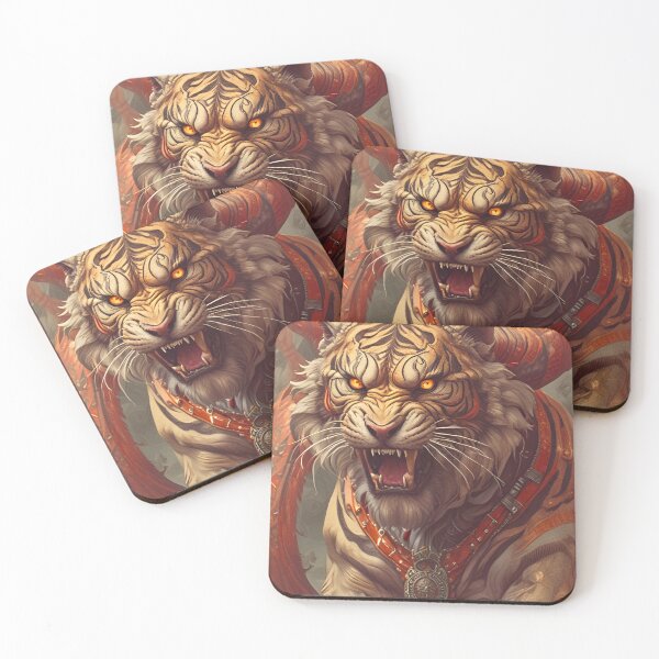 Item preview, Demonic Horned Tiger designed and sold by MatrixTattoo.