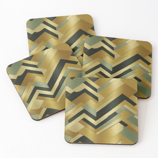 Item preview, Art Deco Pattern In Golden, Teal, And Black designed and sold by DEC02.